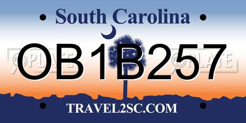OB1B257 South Carolina License Plate