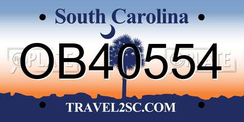 OB40554 South Carolina License Plate