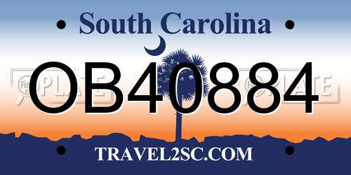 OB40884 South Carolina License Plate