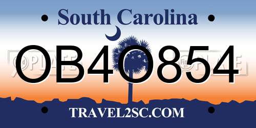 OB4O854 South Carolina License Plate