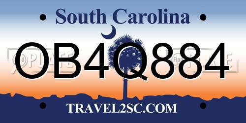 OB4Q884 South Carolina License Plate