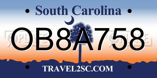 OB8A758 South Carolina License Plate