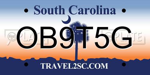 OB9T5G South Carolina License Plate
