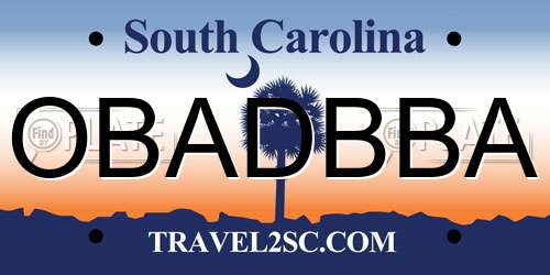 OBADBBA South Carolina License Plate