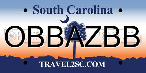 OBBAZBB South Carolina License Plate
