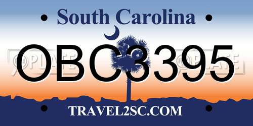 OBC3395 South Carolina License Plate