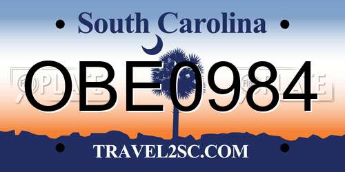 OBE0984 South Carolina License Plate