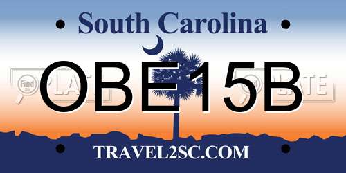 OBE15B South Carolina License Plate
