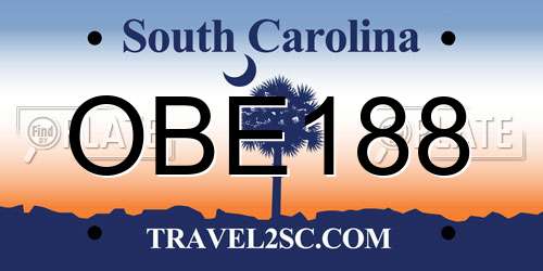 OBE188 South Carolina License Plate
