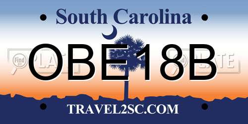 OBE18B South Carolina License Plate