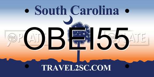 OBEI55 South Carolina License Plate