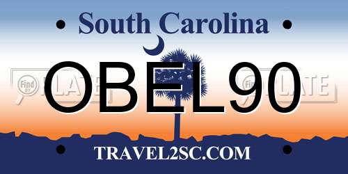 OBEL90 South Carolina License Plate