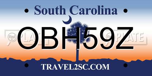 OBH59Z South Carolina License Plate