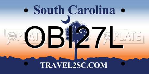 OBI27L South Carolina License Plate