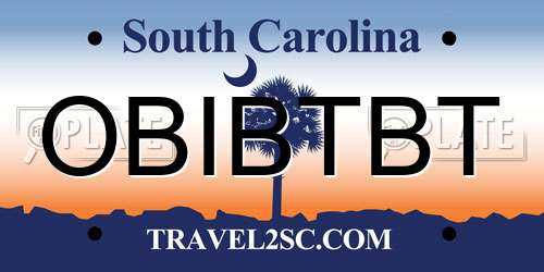 OBIBTBT South Carolina License Plate