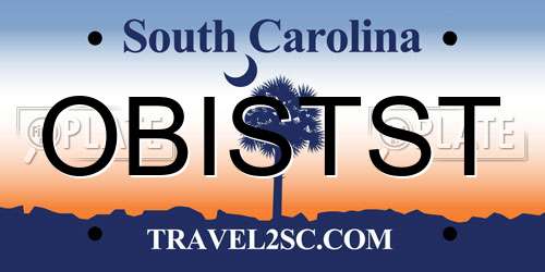 OBISTST South Carolina License Plate