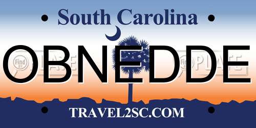 OBNEDDE South Carolina License Plate