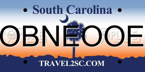 OBNEOOE South Carolina License Plate