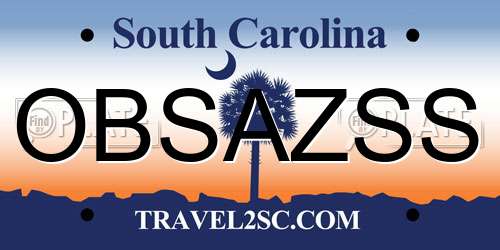 OBSAZSS South Carolina License Plate