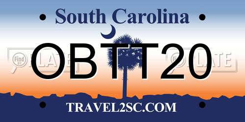 OBTT20 South Carolina License Plate