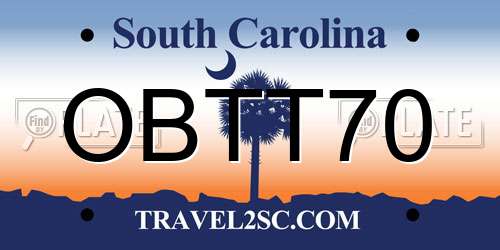 OBTT70 South Carolina License Plate