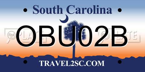 OBU02B South Carolina License Plate