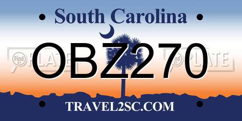 OBZ270 South Carolina License Plate