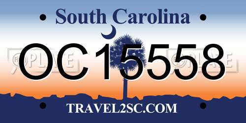 OC15558 South Carolina License Plate