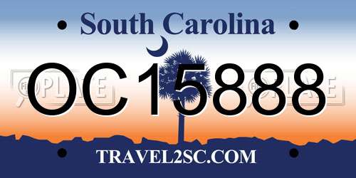 OC15888 South Carolina License Plate