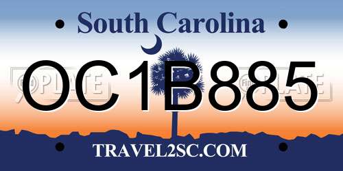 OC1B885 South Carolina License Plate