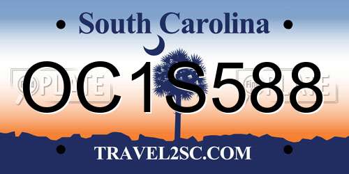 OC1S588 South Carolina License Plate