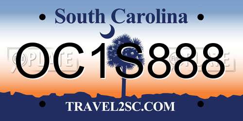 OC1S888 South Carolina License Plate