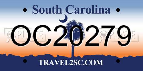 OC20279 South Carolina License Plate