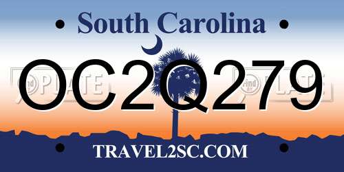 OC2Q279 South Carolina License Plate