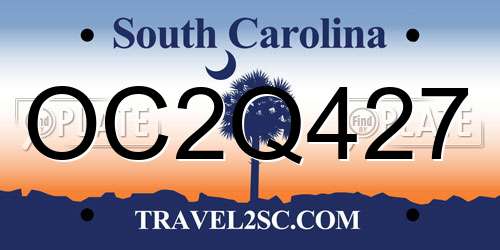 OC2Q427 South Carolina License Plate