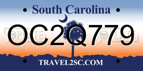 OC2Q779 South Carolina License Plate