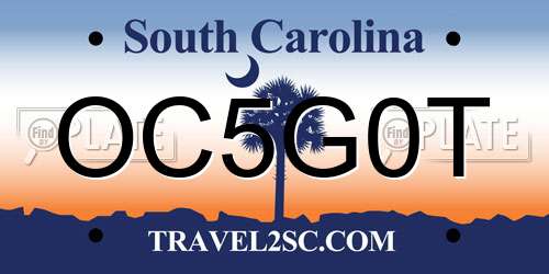 OC5G0T South Carolina License Plate