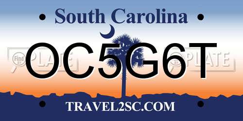 OC5G6T South Carolina License Plate