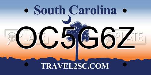 OC5G6Z South Carolina License Plate