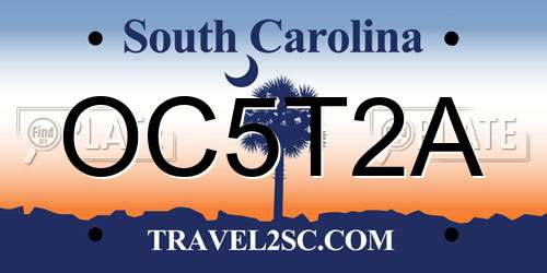 OC5T2A South Carolina License Plate