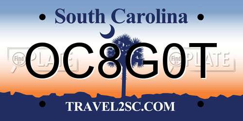 OC8G0T South Carolina License Plate