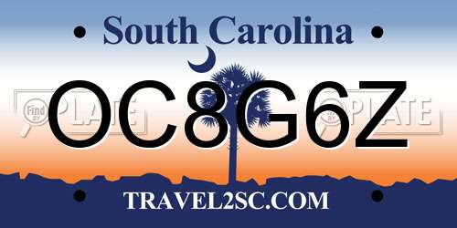 OC8G6Z South Carolina License Plate