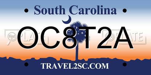 OC8T2A South Carolina License Plate