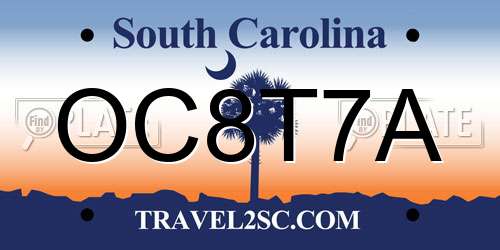 OC8T7A South Carolina License Plate