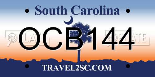 OCB144 South Carolina License Plate