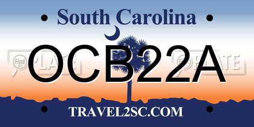 OCB22A South Carolina License Plate