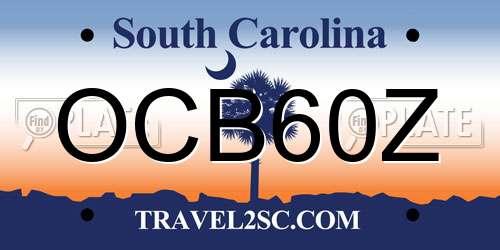 OCB60Z South Carolina License Plate