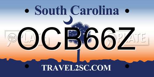 OCB66Z South Carolina License Plate