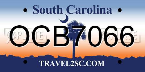 OCB7066 South Carolina License Plate