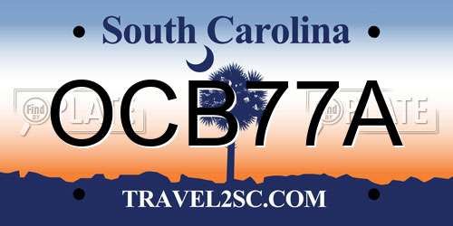 OCB77A South Carolina License Plate